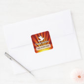 Gefeliciteerd, Bevestigingsdove met Gold, Red Vierkante Sticker (Envelop)