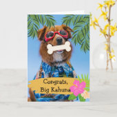 Gefeliciteerd Big Kahuna New Job Dog in Shades Kaart (Gele Bloem)
