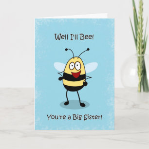 Gefeliciteerd Big Sister, Bumble Bee Card Kaart