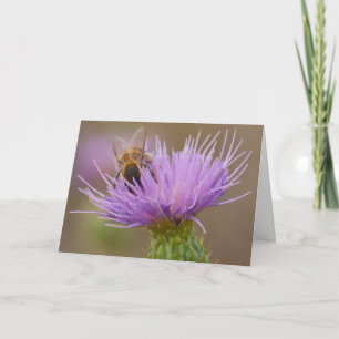 Gefeliciteerd Bij met Paarse Distel Foto Aangepast Kaart