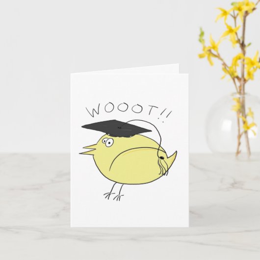 Gefeliciteerd, Birdie Afstuderen Card! Kaart (Gele Bloem)