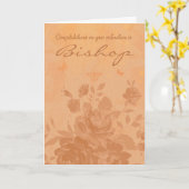 Gefeliciteerd bisschop ordinatie Rozen vlinder Kaart (Gele Bloem)