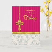 Gefeliciteerd bisschop wijding in gemengde kleur kaart (Gele Bloem)