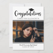 Gefeliciteerd Black 2025 foto afstudeerfeest Kaart (Voorkant)