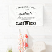 Gefeliciteerd, Black Afstuderen Graduation Party Spandoek (Insitu)