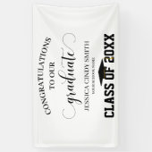 Gefeliciteerd, Black Afstuderen Graduation Party Spandoek (Verticaal)