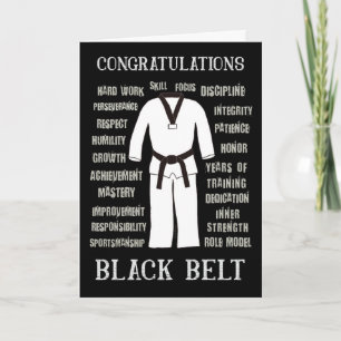 Gefeliciteerd, Black Belt Taekwondo Karate Judo Kaart