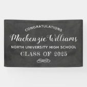 Gefeliciteerd Black Chalkboard Graduation Party Spandoek (Horizontaal)