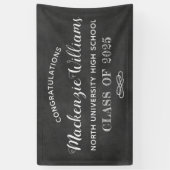 Gefeliciteerd Black Chalkboard Graduation Party Spandoek (Verticaal)