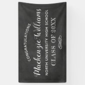 Gefeliciteerd Black Chalkboard Graduation Party Spandoek (Verticaal)