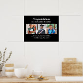 Gefeliciteerd Black Drie Foto Afstuderen Poster (Keuken)