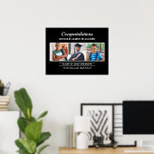 Gefeliciteerd Black Drie Foto Afstuderen Poster (Thuiskantoor)
