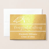 Gefeliciteerd, Black en Gold Elegant Afstuderen Folie Kaarten (Voorkant met envelop)