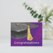 Gefeliciteerd, Black en Paars Briefkaart (Staand voorkant)