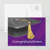 Gefeliciteerd, Black en Paars Briefkaart (Voorkant / Achterkant)