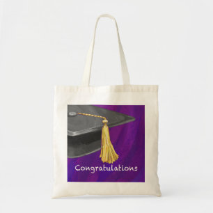 Gefeliciteerd, Black en Paars Tote Bag