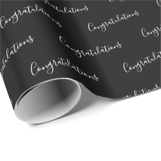Gefeliciteerd Black Gift Wrap - HAMbyWG Cadeaupapier (Rol Hoek)