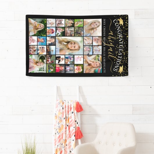 Gefeliciteerd Black Gold 31 Photo Collage Script Spandoek (Insitu)
