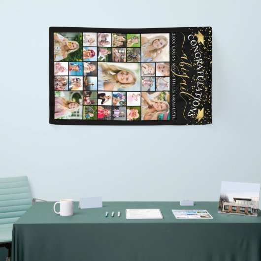 Gefeliciteerd Black Gold 31 Photo Collage Script Spandoek (Beurs)