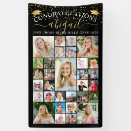 Gefeliciteerd Black Gold 31 Photo Collage Script Spandoek