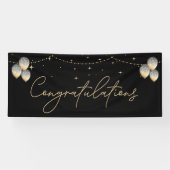 Gefeliciteerd Black Gold Elegant Spandoek (Horizontaal)