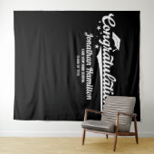 Gefeliciteerd Black Graduation Party Achtergrond Wandkleed (In Situ (horizontaal))