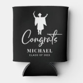 Gefeliciteerd Black Graduation Party Blikjeskoeler (Voorkant)