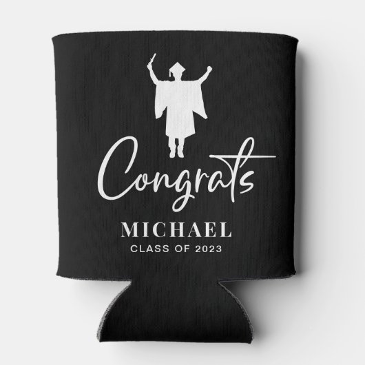 Gefeliciteerd Black Graduation Party Blikjeskoeler (Achterkant)