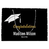 Gefeliciteerd, Black White en Faux Gold Afstuderen Groot Cadeauzakje (Achterkant)