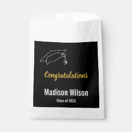 Gefeliciteerd, Black White en Gold Afstuderen Bedankzakje