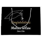 Gefeliciteerd, Black White en Gold Afstuderen Groot Cadeauzakje (Voorkant)