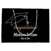Gefeliciteerd, Black White en Gold Afstuderen Groot Cadeauzakje (Achterkant)