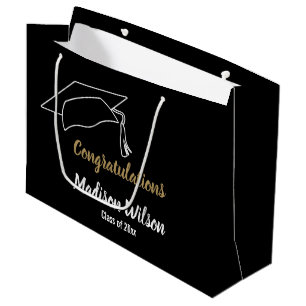 Gefeliciteerd, Black White en Gold Afstuderen Groot Cadeauzakje