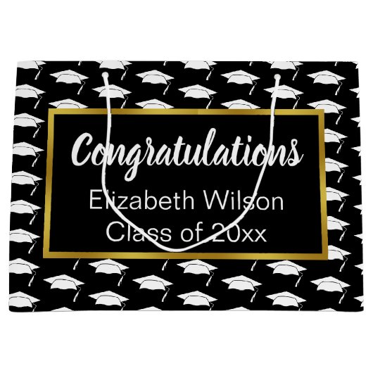 Gefeliciteerd Black White Gold Class uit 2023 Groot Cadeauzakje (Voorkant)