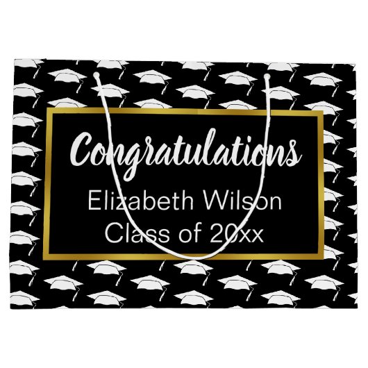 Gefeliciteerd Black White Gold Class uit 2023 Groot Cadeauzakje (Achterkant)