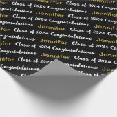 Gefeliciteerd Black White Gold Class van 2024 Cadeaupapier (Hoek)