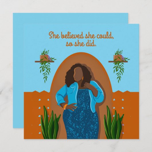 Gefeliciteerd Black Woman Ze geloofde dat ze het k (Voorkant / Achterkant)