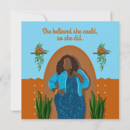 Gefeliciteerd Black Woman Ze geloofde dat ze het k