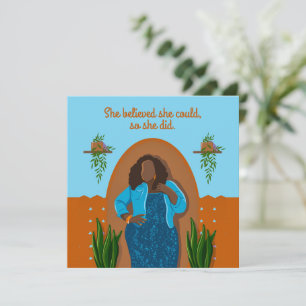 Gefeliciteerd Black Woman Ze geloofde dat ze het k