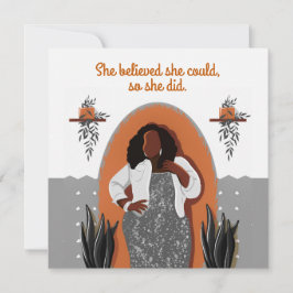 Gefeliciteerd Black Woman Ze geloofde dat ze het k