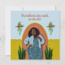 Gefeliciteerd Black Woman Ze geloofde dat ze het k