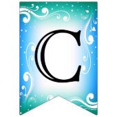 Gefeliciteerd - blauw en Blauwgroen Vlaggetjes (Eerste vlag)