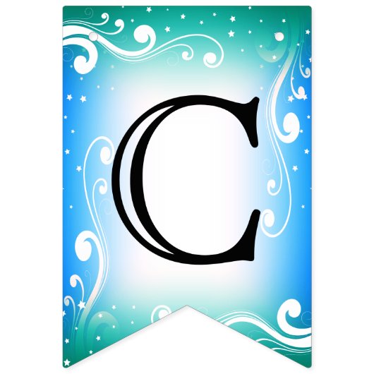 Gefeliciteerd - blauw en Blauwgroen Vlaggetjes (Eerste vlag)