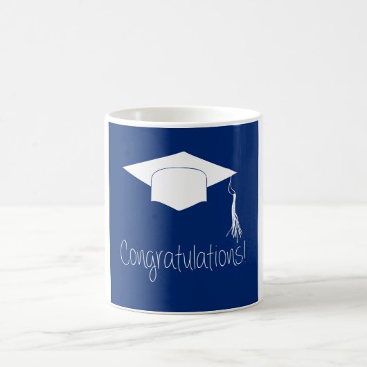 Gefeliciteerd, blauw en wit koffiemok (Center)