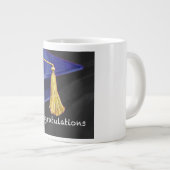 Gefeliciteerd Blauw en Zwart Grote Koffiekop (Voorkant rechts)