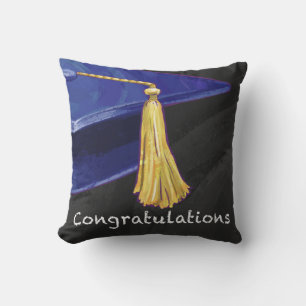 Gefeliciteerd Blauw en Zwart Kussen