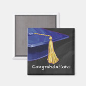 Gefeliciteerd Blauw en Zwart Magneet (Voorkant / Achterkant)