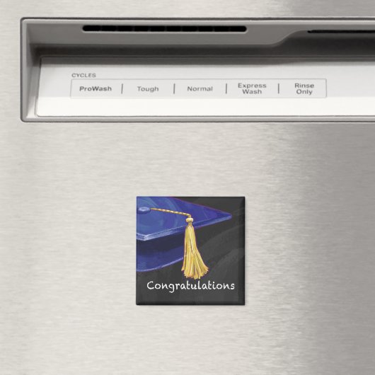 Gefeliciteerd Blauw en Zwart Magneet (Insitu (Vaatwasser))