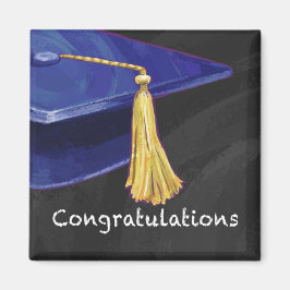 Gefeliciteerd Blauw en Zwart Magneet