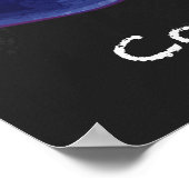 Gefeliciteerd Blauw en Zwart Poster (Hoek)